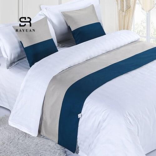 RAYUAN Color Matching Cotton Bedspread Bed Runner Throw Home Hotel Bedroom Bedding Decor Bed Tail Towel Decorative Protector