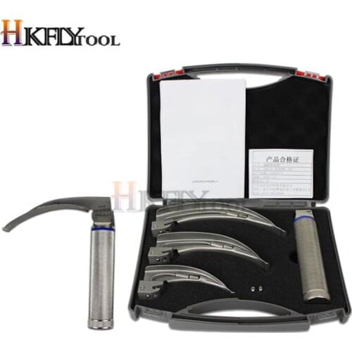 Child Anesthesia throat mirror LED light Intubation stainless steel Laryngoscope Adult child Fiber optic Throat Detection Tool