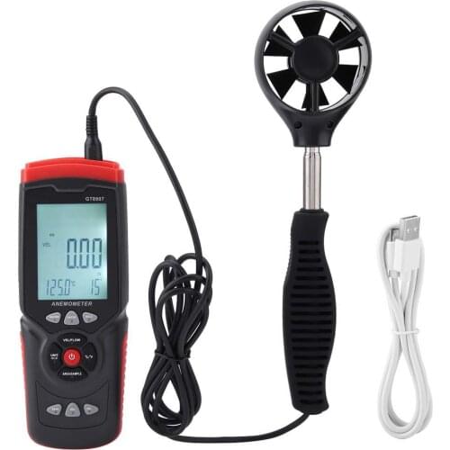 GT8907 Wind Speed Gauge Precise Digital USB Anemometer Multi-function Wind Speed Temperature Air Flow Tester