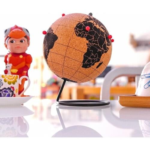 Nordic cork globe creative home study living room decoration ornaments