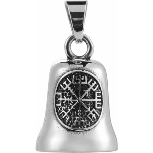 Newest Tinkle Bell Necklace 316L Stainless Steel Polishing Cool Vikings Style Pendant With Chain For Gift