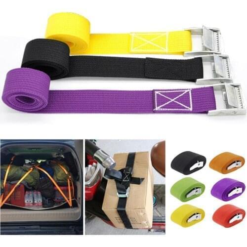 300CM Buckle Tie-Down Belt cargo straps Tow Rope Strong Ratchet Belt for Car motorcycle bike With Metal Buckle for Luggage Bag