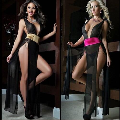 Sexy Erotic Underwear Nightclub Service Teddy Dress Babydoll Porno Sex Adult Ladies Long Babydoll Gowns Black Sexy Lingerie Suit