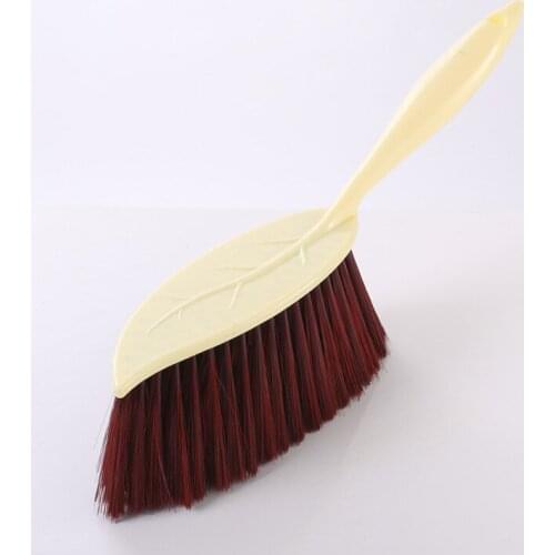 1PC 2 Colors plastic leaf handle bed brush fur dust brush broom sweeping bed multifunctional clothes brush hair removal J0769