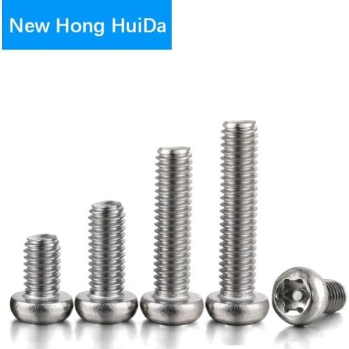 304 stainless steel Six Lobe Torx Button Pan Round Head with Pin Tamper Proof Anti Theft Security Screw Bolt M3 M4 M5 M6