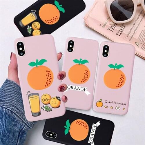 Kawayi Cute 3D Fruit Orange Silicone Soft Shell Phone Case for IPhone 11 Pro XS Max X XR 7 8 6 6s Plus Matte Matte Phone Cover
