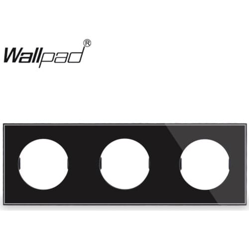 L6 DIY Customization Triple 3 Gang White Black Glass Frame Plate For L6 Wall Light Switch Socket Inserts
