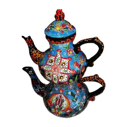 Handmade Turkish Ceramic 2 Pieces Teapot Set