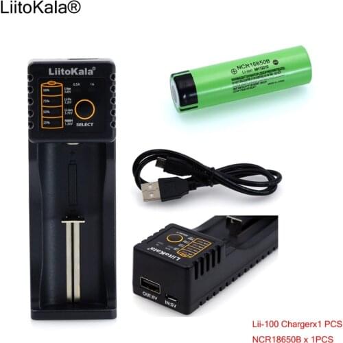 Liitokala lii-100 1.2V 3.2V 3.7V 26650 Charger+1PCS NCR18650B 3400mAh 18650 Rechargeable Battery batteries
