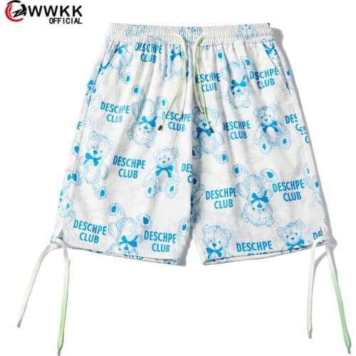 WWKK 2021 Japanese Streetwear Shorts Harajuku men shorts Anime Pattern women men Summer loose Hip hop skateboard shorts