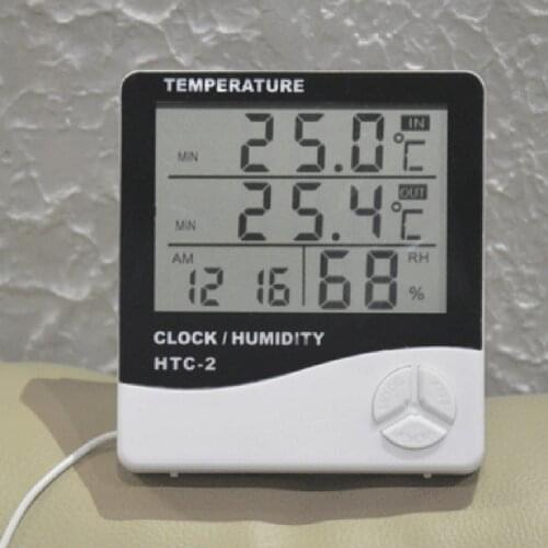 LCD Time Desktop Table Clocks Digital Thermo Hygrometer Humidity Room Temperature Meter Weather Station Clock