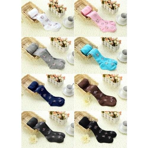 1PCS Autumn And Winter Children Broken Flowers Pantyhose Spring Girls Bottoming Cotton Many Colors 55cm 62cm 69cm