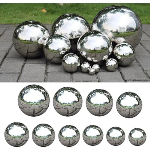 1pc Stainless Steel Mirror Polished Sphere Hollow Round Ball Home Garden Decor Shopping Mall Ornament