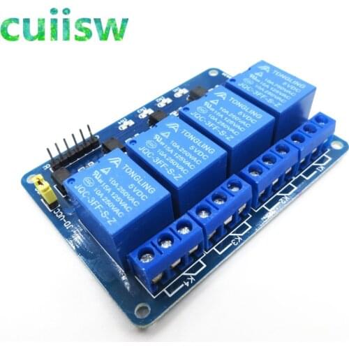 10pcs/lot 4 channel relay module 4-channel relay control board with optocoupler. Relay Output 4 way relay module for arduino