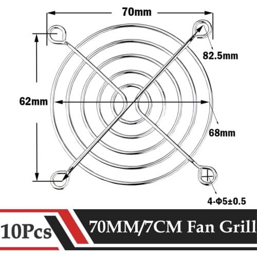 10Pcs Gdstime 70MM Cooling Fan Guard Metal Grill 7CM 2.75inches Finger Guard Protective Net