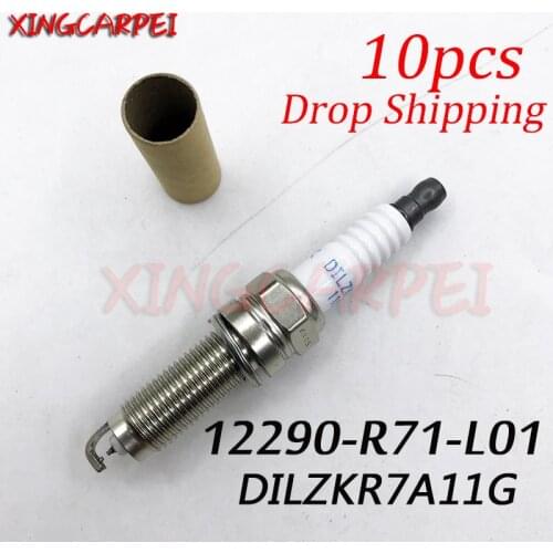 10pcs12290-R71-L01 DILZKR7A11G Dual Iridium Spark Plug 92924 for Honda Accord Odyssey Pilot Acura TL 3.5L 12290R71L01 DXU22HCR-D