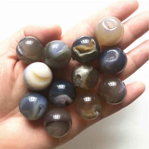 20mm 1pc Natural Stone Crystal Ball Agate Geode Sphere Ball Open Crystal Clusters Decoration Gifts Natural Quartz Crystals