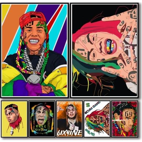 29 Designs 6ix9ine Whitepaper Poster Alternative Abstract Art Painting Funny Wall Sticker for Coffee House Bar