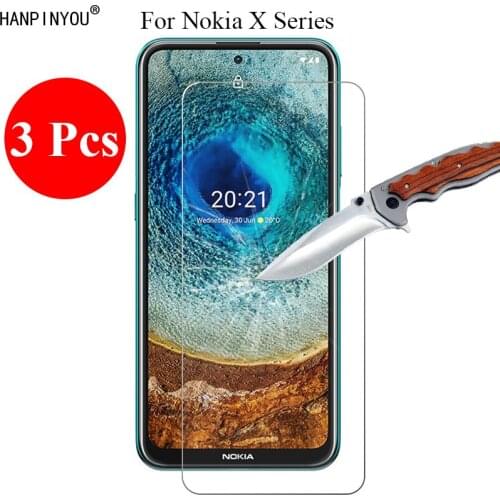 3 Pcs/Lot New 9H 2.5D HD Clear Premium Tempered Glass Screen Protector For Nokia X10 / X20 6.67" Protective Film + Clean Tools