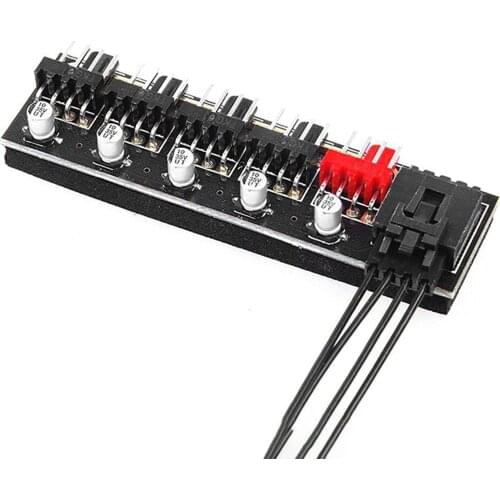5 Port PC Cooling Fan Hub Splitter Cable 4-pin PWM Cooler Cooling Fans Computer Cables Connectors Accessories