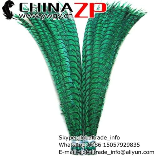 50pcs/lot 90~100cm(36~40inch) Length CHINAZP Factory Wholesale Good Quality Dyed Green Zebra Lady Amherst Pheasant Feathers