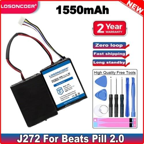 J272 1550mAh Battery For Beats Pill 2.0 Beats Bluetooth Loudspeaker B0513 MH812AMA-UG HYB2725221547/ICP092941SH Batteries