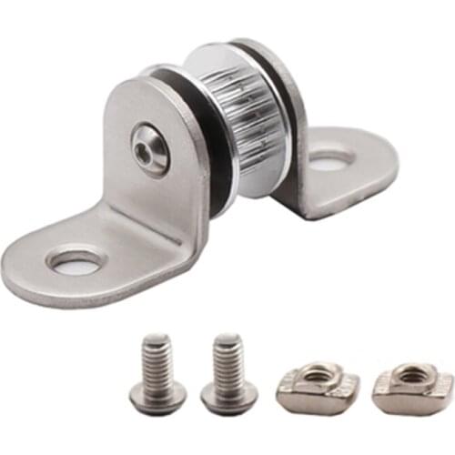 Aluminum flat Idler driven wheel 20T Bore 5MM 2GT 6MM timing belt bearing housing for Prusa i3 Z axis 3d printer DIY parts