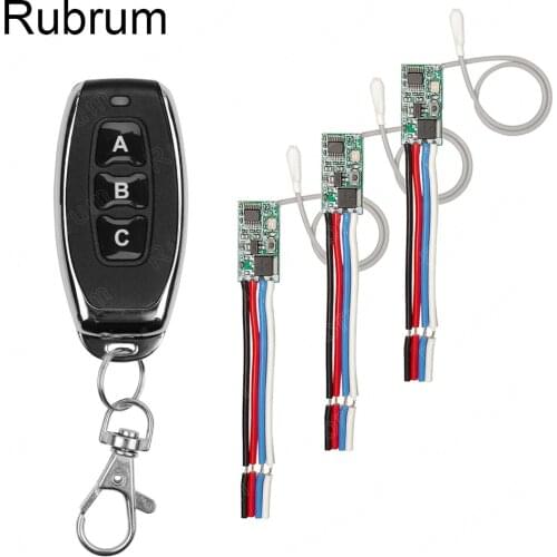 Rubrum Wireless Remote Control Switch DC 12V 24V RF Relay 1CH Smart Home Led Light Switch 433Mhz RF Receiver Module Transmitter
