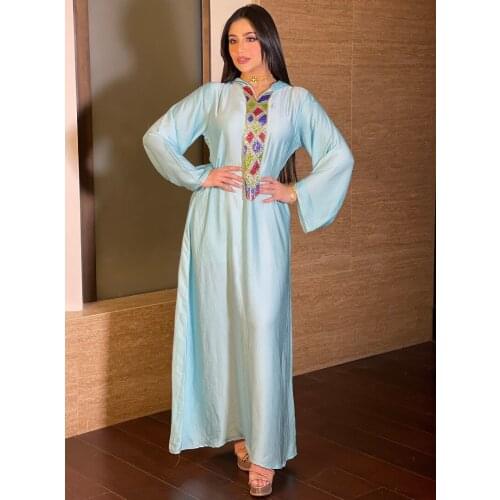 Elegant India Hooded Muslim Women Dress Autumn Ramadan Abaya Jilbab Turkey Islamic Vestidos India Moroccan Kaftan Arab Elbise