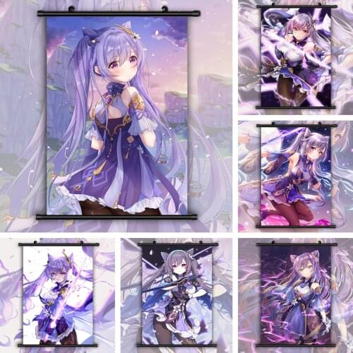 Genshin Impact Keqing HD Print Wall Poster Scroll
