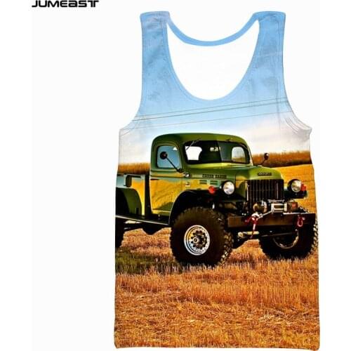 Jumeast Brand Men Women 3D Printed Vest Hip Hop New Car Old Tractor Short Sleeve Sport Pullover Summer Tank Tops Tees