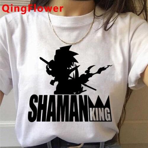 Shaman King Yoh Asakura Amidamaru tshirt female streetwear print japanese clothes top tees plus size white t shirt