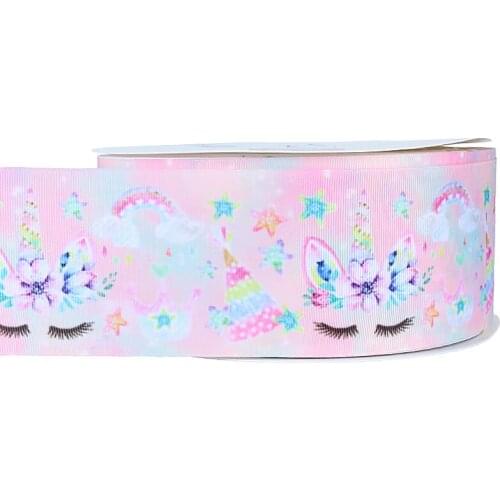 FLRA Ribbon (50yards/lot) Popular unicorn horn printing ribbons for party supply