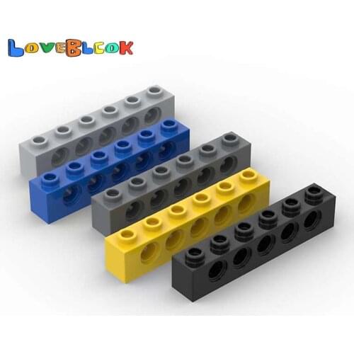 LoveBlock Technical Brick 1x6 with Hole Building Blocks Assembles MOC Parts DIY Toys Gift Creative 3894 For Kid 10pcs/LOT