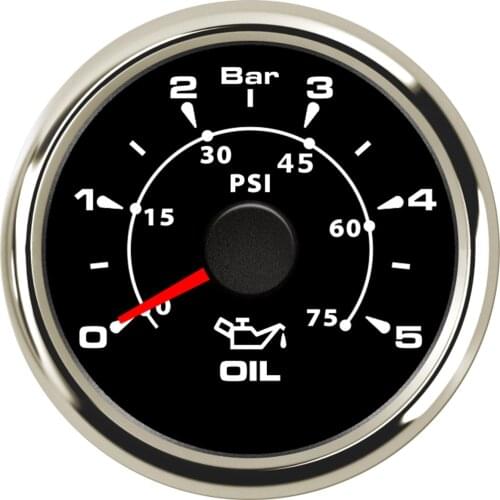 SAMDO 0-5Bar 0-75 Psi Oil Pressure Meter 7 Color Backlight 52mm Auto Car Truck Universal Oil Press Gauge 9-32V