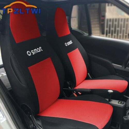 Full Car Seat Covers Set Polyester Fabric Auto Protect Covers Car Seat Protector For Smart 451 Fortwo 2009-2014 Accessories
