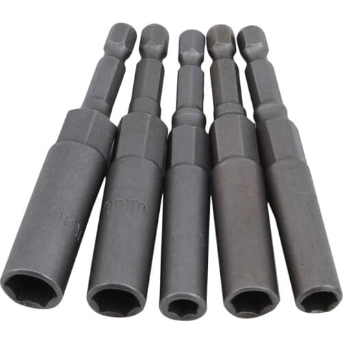 Hex Socket Sleeve Nozzles 6/7/8/9/10MM Drill Bits Adapter Electric Screwdriver Strong Magnetic Nut Driver Tools Set