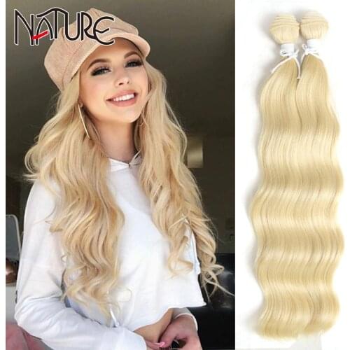 Nature Loose Body Wave Hair Extensions High Temperature Fiber Weave Hair Bundles Synthetic Hair 18Inch Fake Hair For Black Women