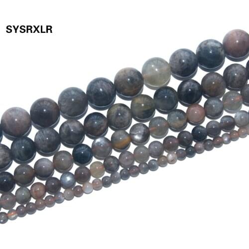Wholesale Moonstone Natural Stone Round Loose Beads For Jewelry Making Charm Diy Bracelet Necklace 4/6/8/10/12 MM Strand 15