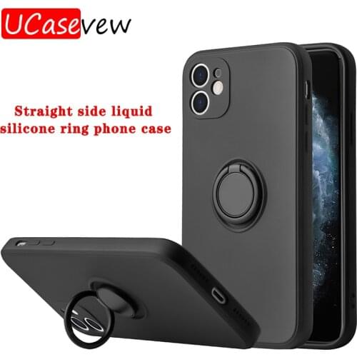 Luxury Soft Silicone Phone Case For iPhone12 11 Pro Max XS Mini X XR 6S 7 8 Plus Ring Stand Holder Cover For SE2020 Stand Covers