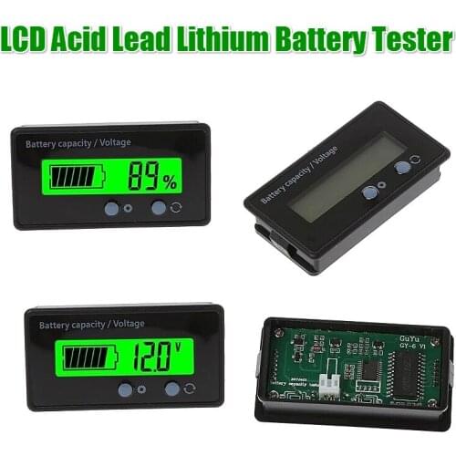 DC 7V-100V 6V-73V Lithium Lead LCD Acid Lead Lithium Battery Capacity Indicator Voltmeter Voltage Tester GY-6S