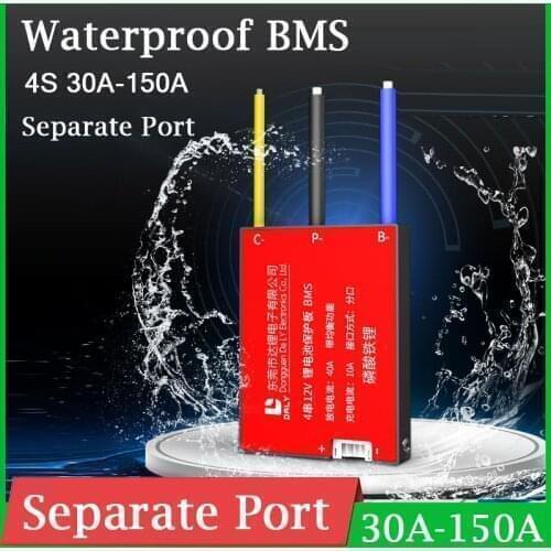 Waterproof BMS 4S 12V lifepo4 Lithium iron phosphate Battery Protection Board with Balance 30A 40A 50A 60A 80A 100A 120A 150A