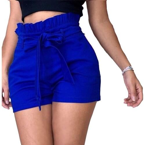 Hitmebox 2019 Womens High Waist Hot Shorts Wide Leg Casual Knot Belt with Pocket Summer Walking Mini Trousers