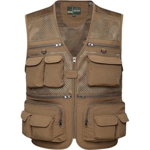 Summer Mesh Vest for Men Spring Autumn Male Casual Thin Breathable Multi Pocket Waistcoat Mens Baggy 5XL Vest with Many Pockets