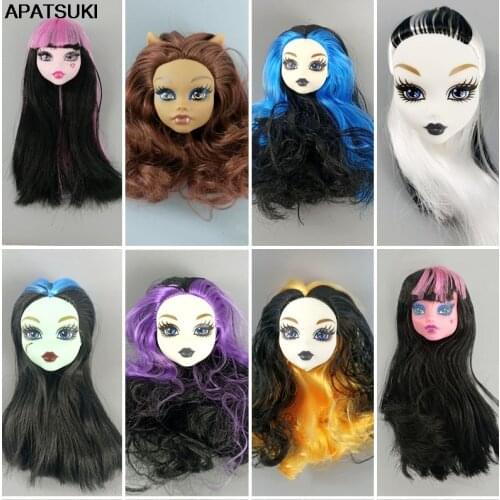 1pc Make Up Doll Head for Monster High Dolls Make-up Heads for Demon Monster Soft Plastic DIY Toy Dollhouse Accessories 1/6