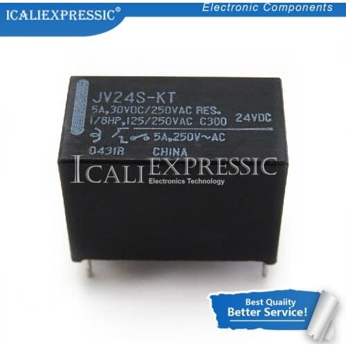 1PCS JV24S-KT JV-24S-KT JV24-KT 24V 24VDC DIP-4 5A 30VDC 250VAC In Stock