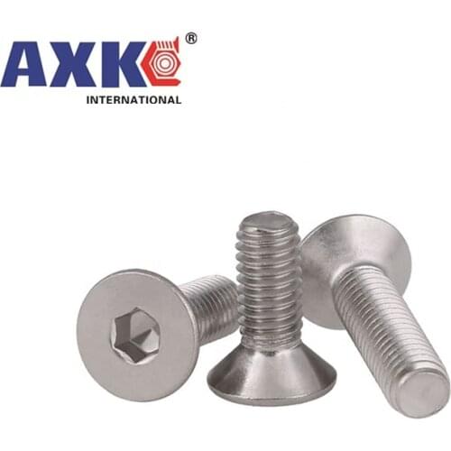 10/50pcs UNC US 2#-56 4#-40 6#-32 8#-32 10#-24 304 A2 Stainless Steel Hex Hexagon Socket Flat Countersunk Head Screw Bolt