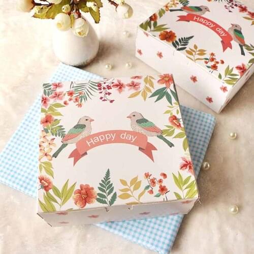 10Pcs 16.5x16.5x6.5cm Baking Decor Chocolate cookie Gift Box Party Supplies Packaging Boxes Capacity Small Pastry for wedding