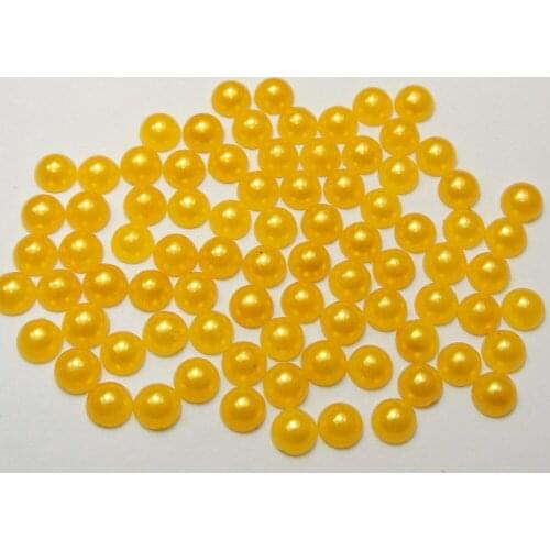 1000 Gold Half Pearl Bead 6mm Flat Back Round Gems Scrapbook Craft