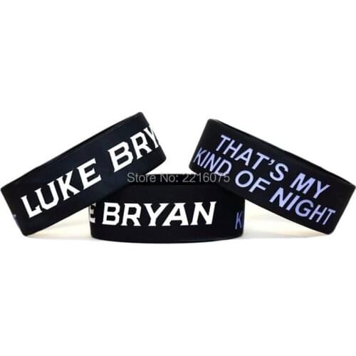 300pcs One Inch Luke Bryan Thats My Kind of Night wristband silicone bracelets free shipping by DHL express